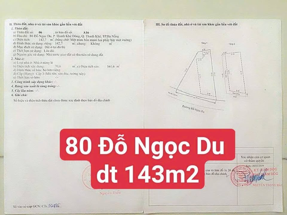 Đất nền Đà Nẵng 143m² Đỗ Ngọc Du - Tiềm năng tăng giá vượt trội