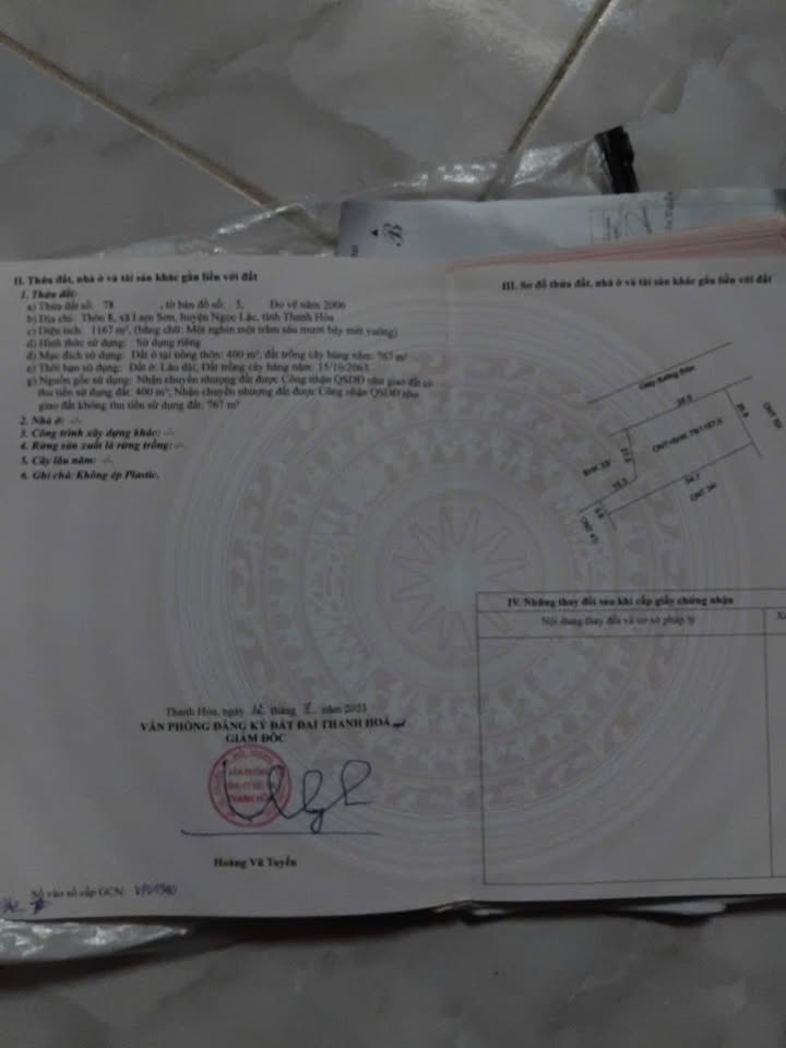 Đất nền Ngọc Lặc, Thanh Hóa 988m² - Sổ đỏ chính chủ, giá đầu tư 1.4 tỷ