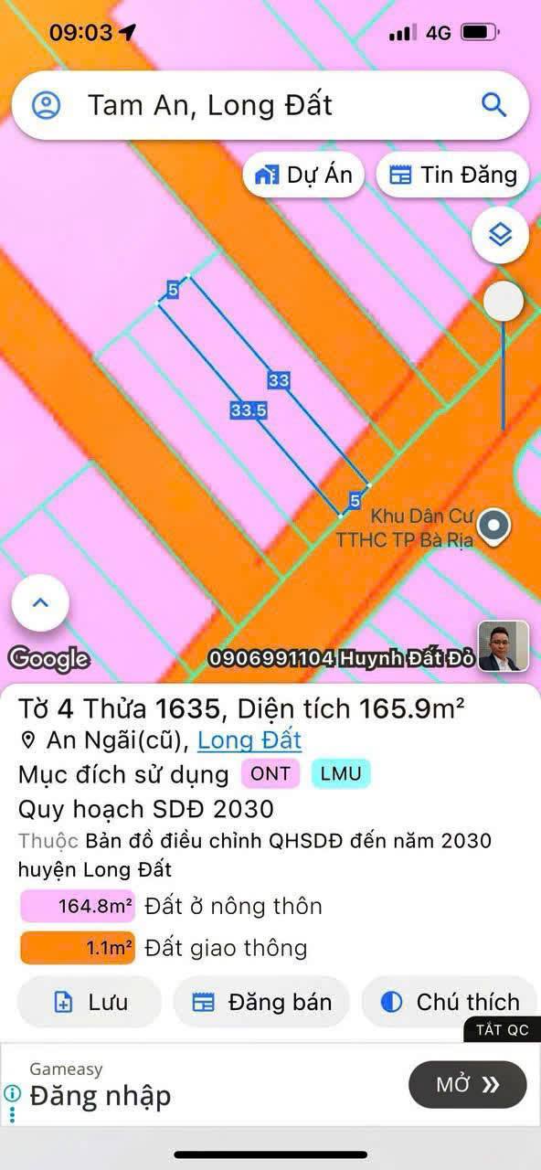 Đất nền Long Nguyên, Bàu Bàng 165m² giá 1.6 tỷ - Sổ đỏ chính chủ
