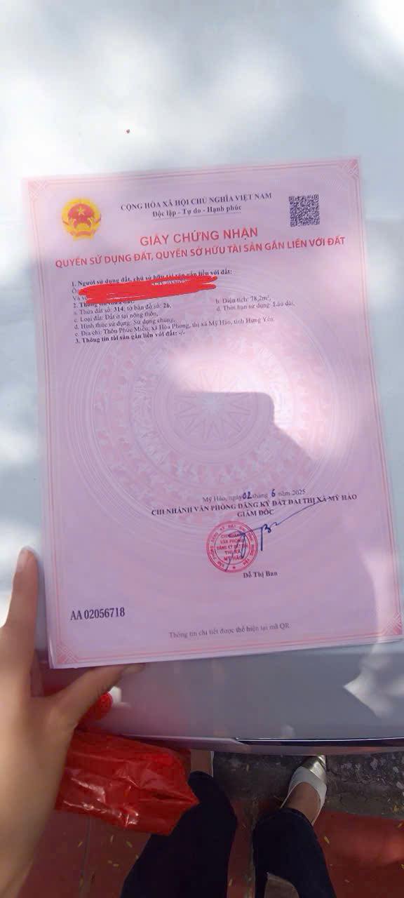 Bán Đất Phúc Miếu Hưng Yên 78m² Sổ Đỏ - Giá 1 Tỷ xx Triệu