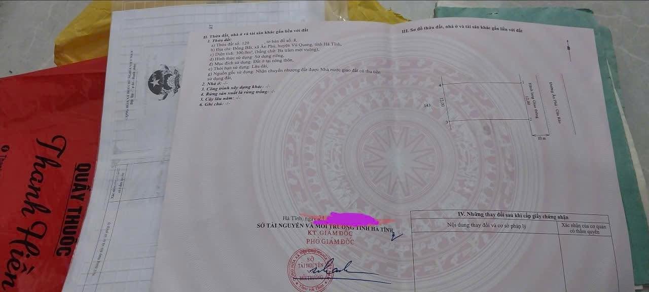 Bán Đất Ân Phú Vũ Quang 300m² Sổ Đỏ Chính Chủ - Đầu Tư Sinh Lời