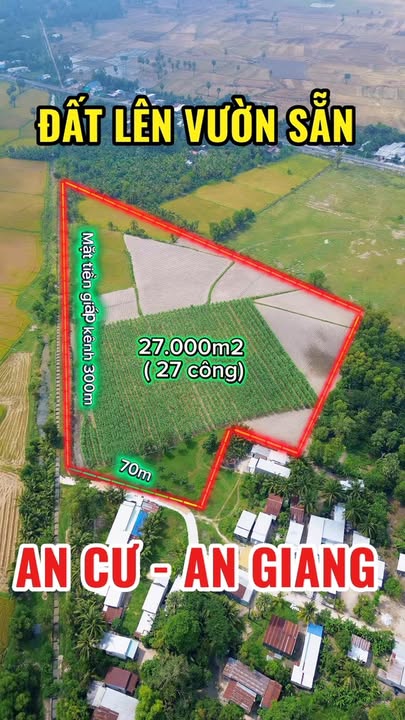 Đất Vườn An Cư, An Giang 270.000m² - Sổ Đỏ, Giá Đầu Tư 7.7 Tỷ