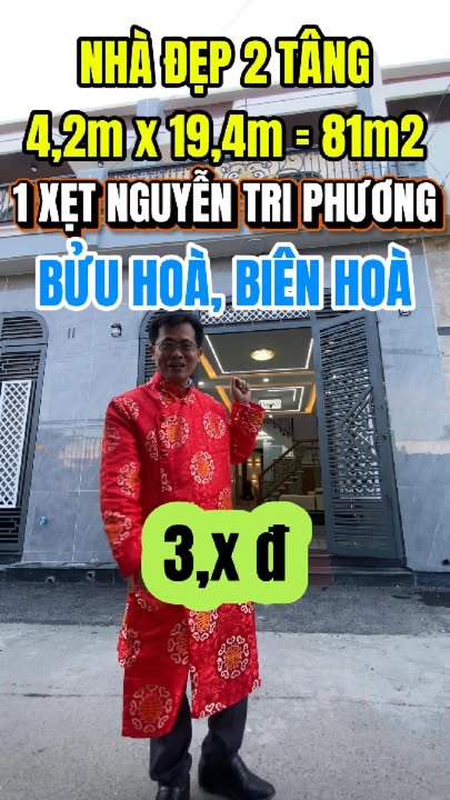 Nhà 2 Tầng Biên Hòa 81m² Sổ Hồng Hoàn Công - Giá 3.5 Tỷ
