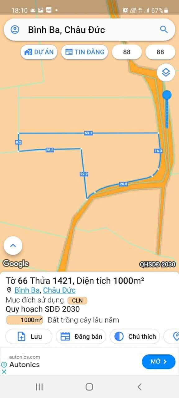 Đất nền Bình Ba Châu Đức 3600m² - Giá tốt hiếm có!