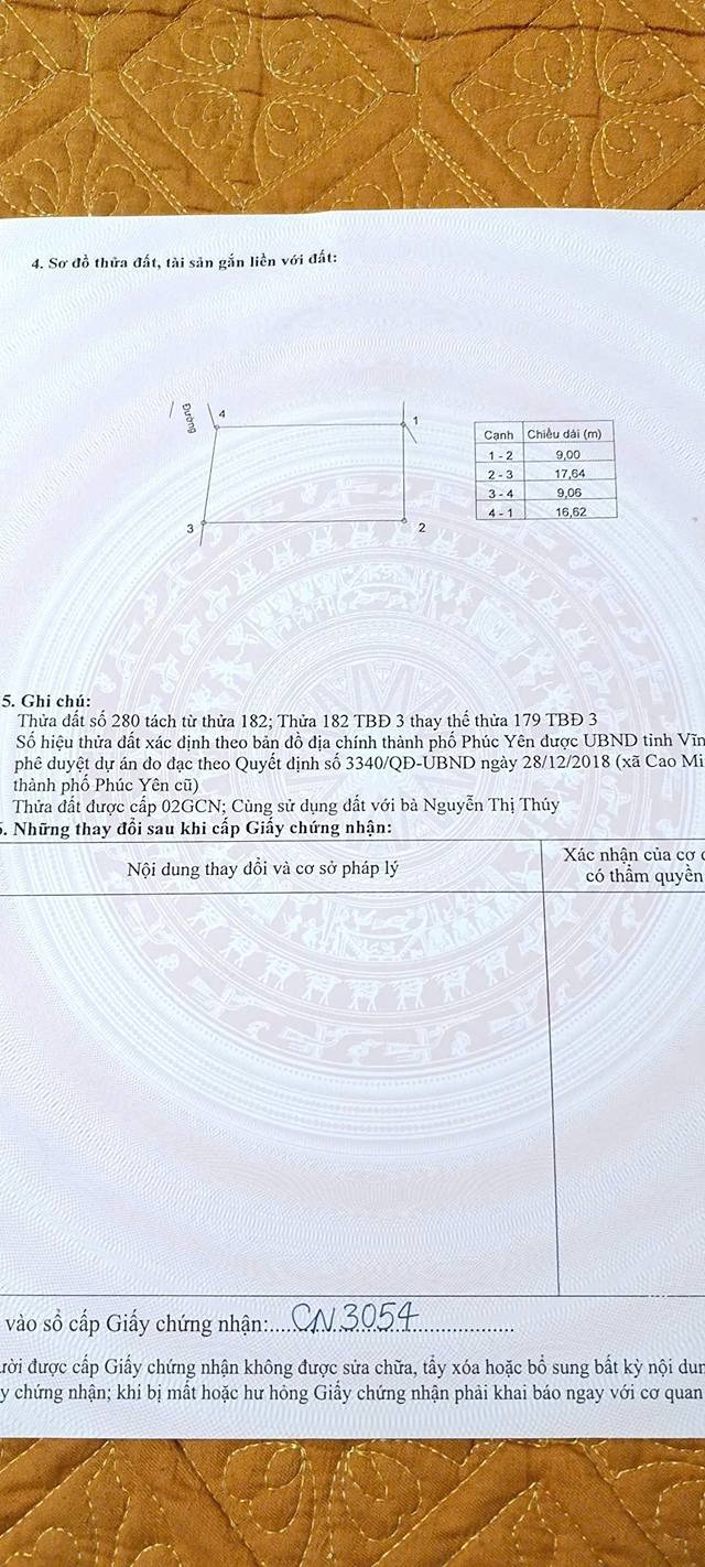 Đất nền Vĩnh Phúc 154m² - Sổ đỏ chính chủ, gần Hồ Đại Lải