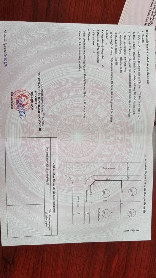 Bán Lô Biệt Thự 225m² Phường Thanh Sơn, Uông Bí - Cơ Hội Đầu Tư Hấp Dẫn