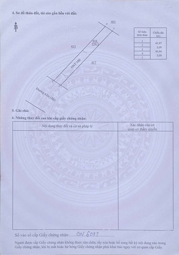 Đất nền Chơn Thành 225m² – Đất thổ cư 100%!