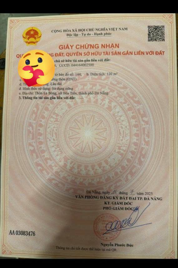 Đất nền Hòa Tiến, Đà Nẵng 120m² - Đường to ô tô, chính chủ!