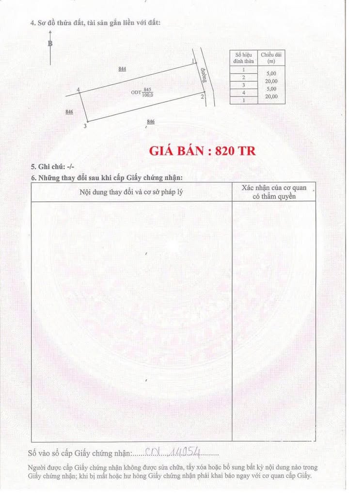 Đất thổ cư đô thị Hàm Thắng 100m² - Sổ đỏ chính chủ, giá 820 triệu