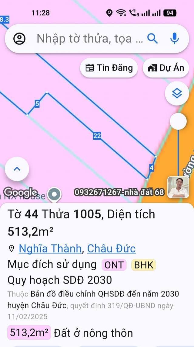 Đất Vàng Châu Đức 513m² - Ngang 7.9m, Nở Hậu L, Giá 1.5 Tỷ Chính Chủ