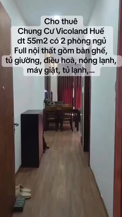 Cho thuê căn hộ Vicoland Huế 55m² - 2PN Full Nội Thất Giá 6.5 Triệu