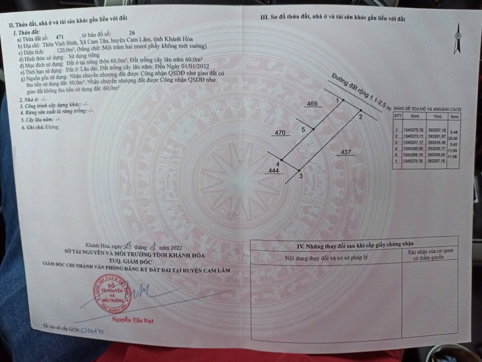 Bán Đất Cam Lâm 120m² - Sổ Thổ Cư, Đường Oto Rộng, Giá Đầu Tư