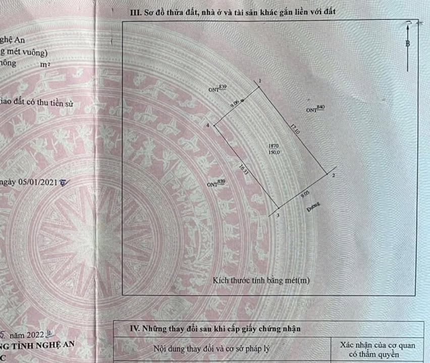 Bán đất Nghi Lộc 150m² Hướng Đông Nam - Giá 2 tỷ - Sổ đỏ sẵn sàng