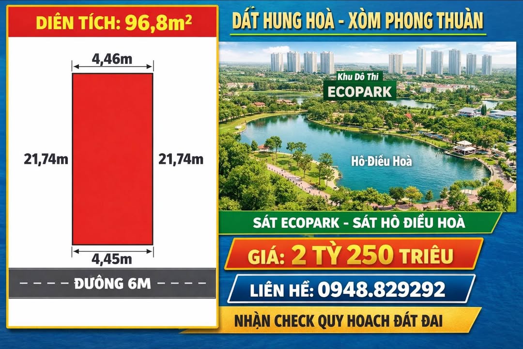 Đất nền Hưng Hòa, Vinh 96.8m² – Tiềm năng tăng giá vượt trội!