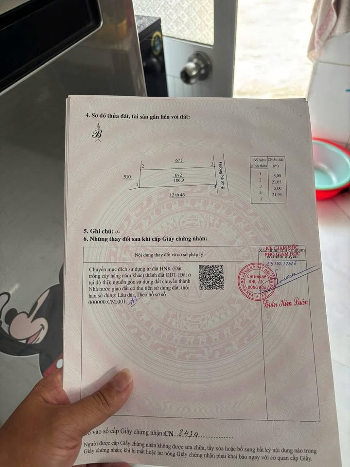 Đất Nền Đông Hòa 105m² - Sổ Hồng Thổ Cư, Đường Ô Tô Giá Chỉ 4xx Triệu