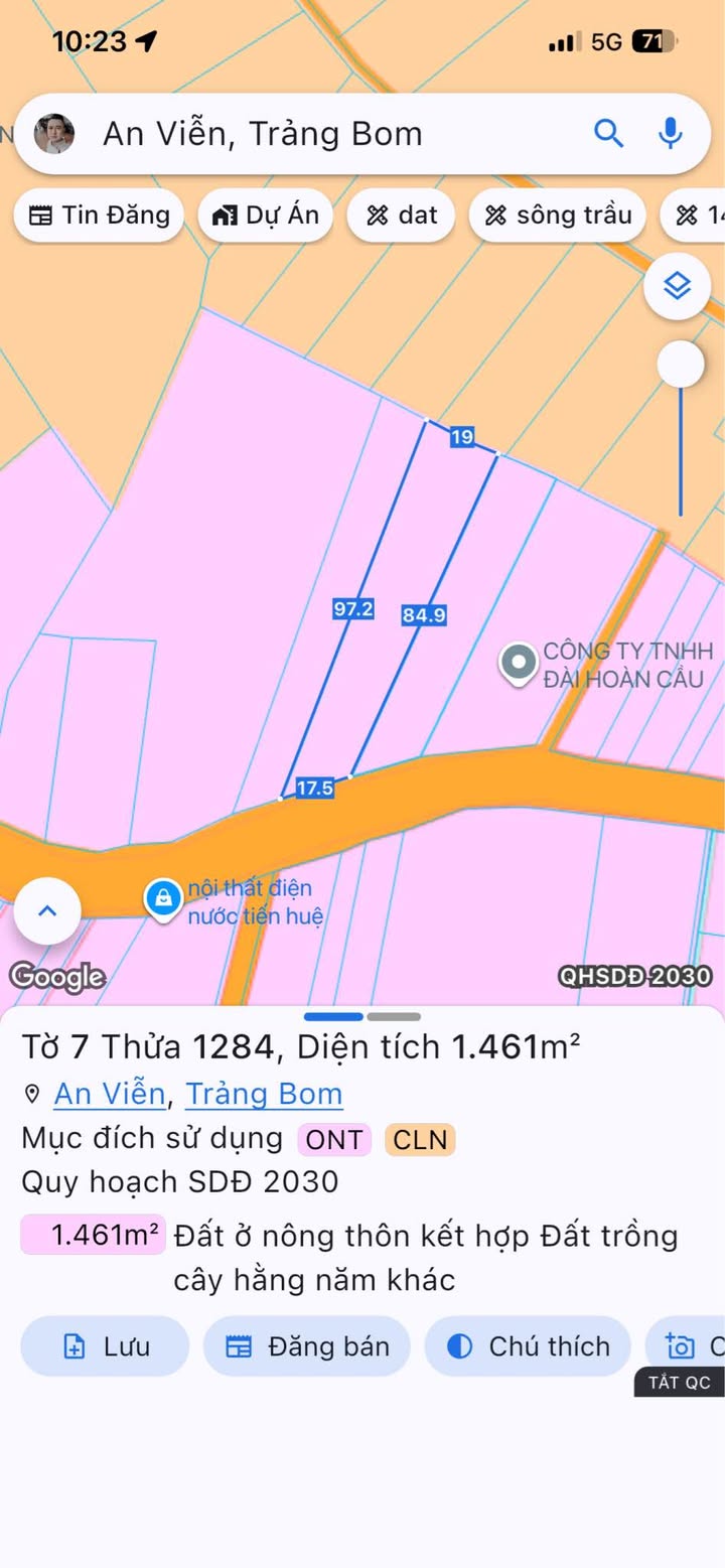 Đất nền An Viễn, Trảng Bom 1460m² - Tiềm năng tăng giá!