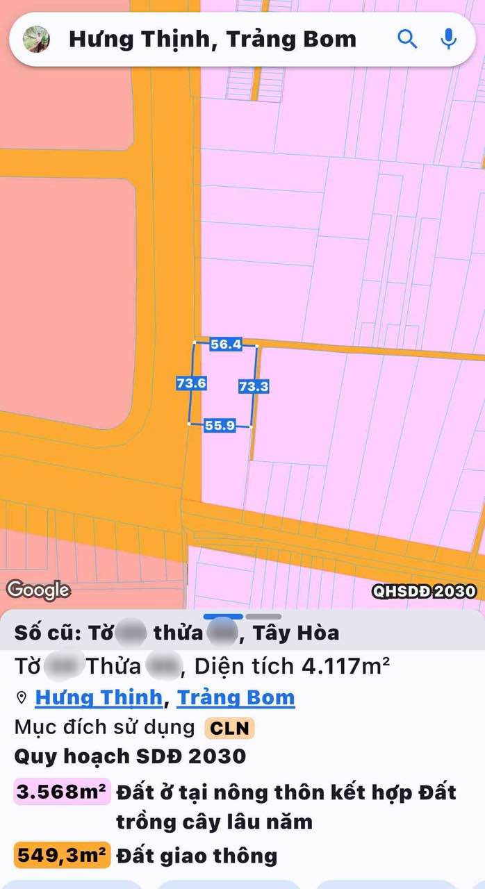 Đất vườn Tây Hòa Trảng Bom 4.117m² giá 13 tỷ - Sổ hồng rõ ràng
