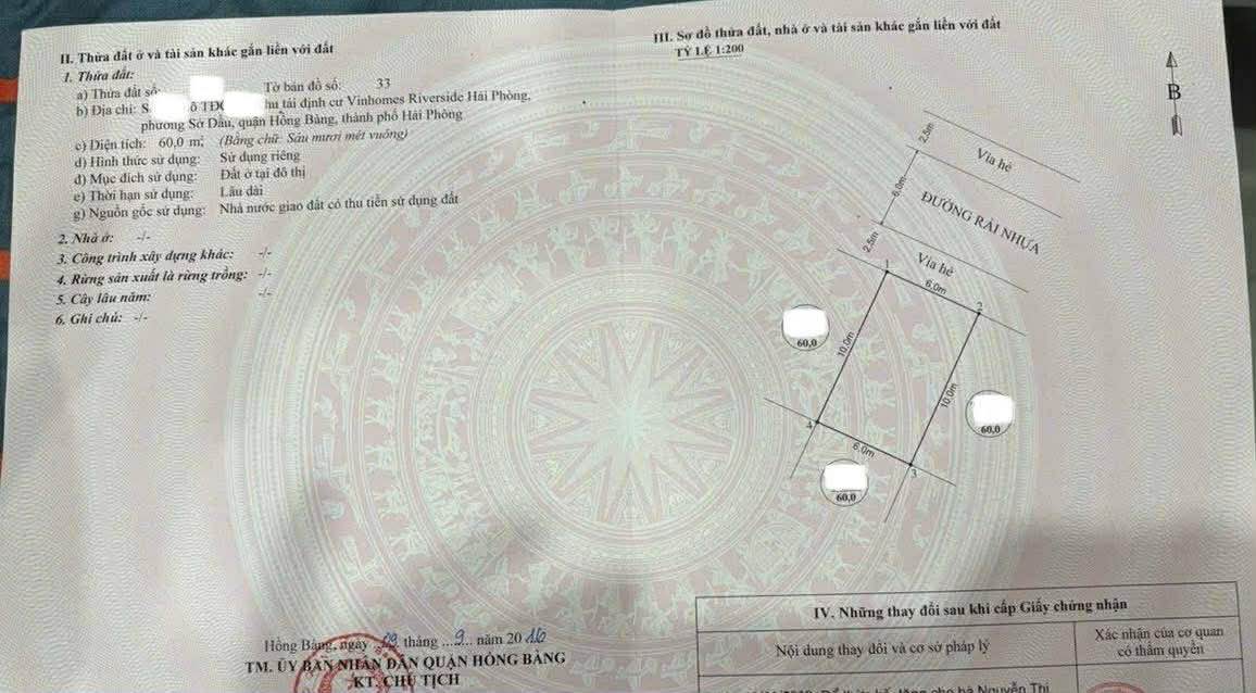 Đất Nền Hồng Bàng 60m² - Lô Vuông Vắn, Sổ Đỏ Riêng, Giá 4.92 Tỷ