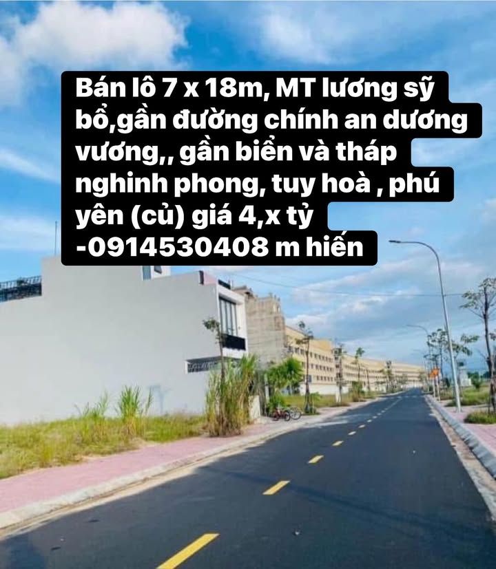 Đất nền Tuy Hòa 126m² MT Lương Sỹ Bổ - Gần Biển, Tháp Nghinh Phong