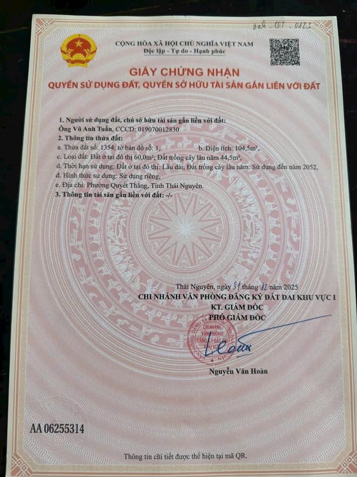 Đất nền Bờ kênh Cầu Đán 104m² 1.8 tỷ - Đất thổ cư 100%