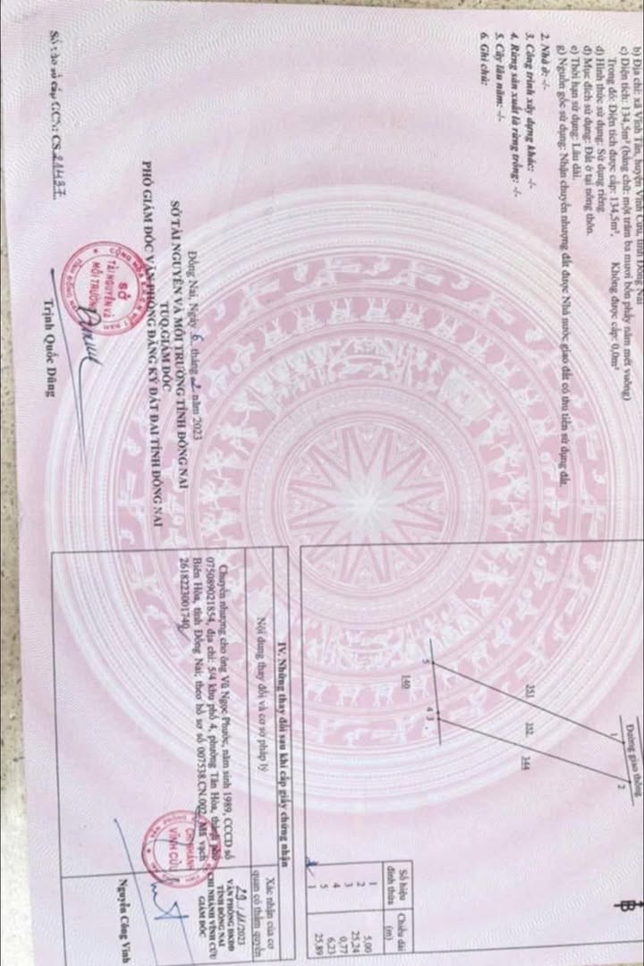 Đất nền Vĩnh Tân, Vĩnh Cửu 162m² giá 550 triệu - Sổ đỏ chính chủ