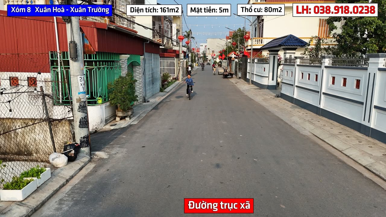 Đất Nền Mặt Đường Trục Xã Xuân Trường - 161m² - Sổ Đỏ Rõ Ràng