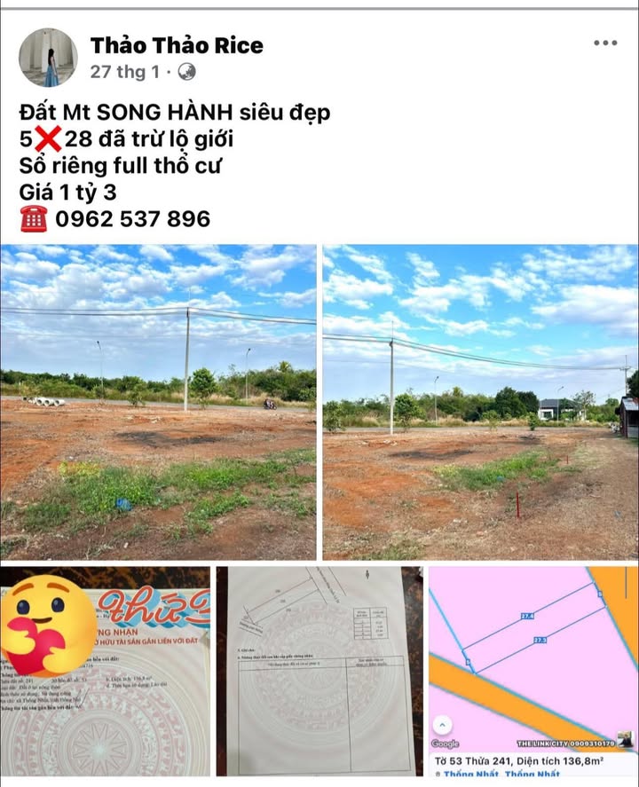 Đất Nền Mặt Tiền Song Hành Dầu Tiếng - Sổ Riêng 1.3 Tỷ