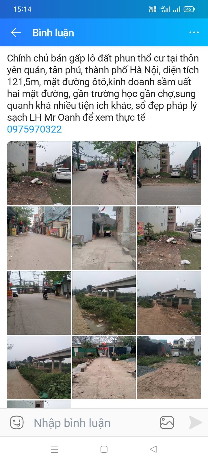 Bán gấp đất thổ cư 121.5m² Quốc Oai - Kinh doanh sầm uất, sổ đỏ chính chủ