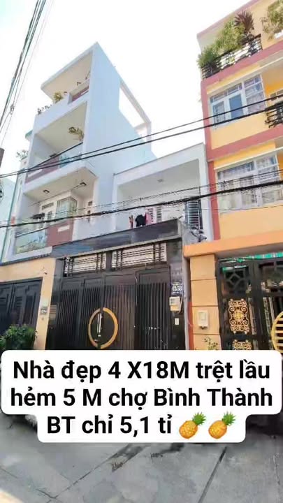 Nhà Mặt Tiền Hẻm 5m Bình Hưng Hoà B, 72m², Giá 5.1 Tỷ - Sổ Hồng Riêng