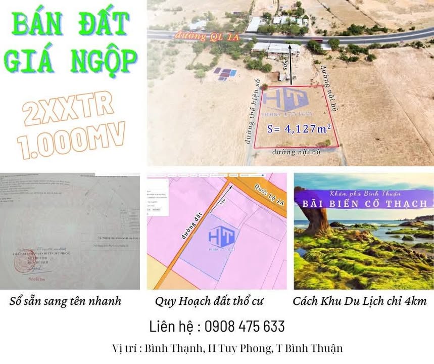 Đất nền Bình Thạnh, Tuy Phong 4127m² - Tiềm năng tăng giá vượt trội!