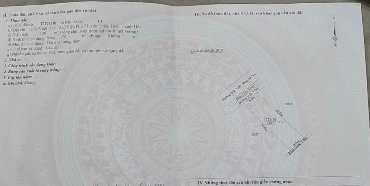 Đất nền 120m² mặt đường Tỉnh lộ Thiệu Phú, Thanh Hóa - Tiềm năng đầu tư sinh lời