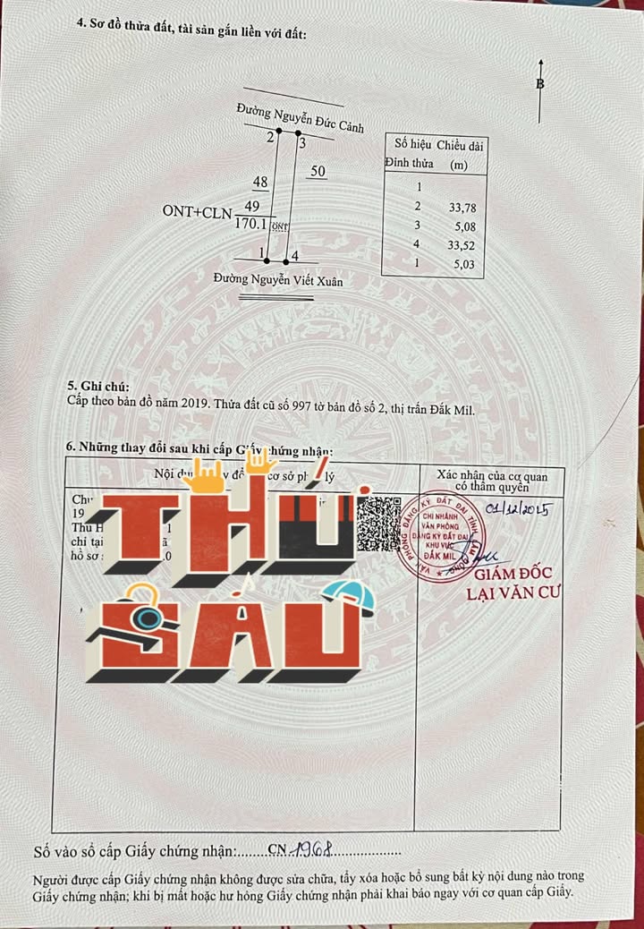 Đất Lô Góc 2 Mặt Tiền Nguyễn Viết Xuân, Đắk Mil - 1.55 Tỷ