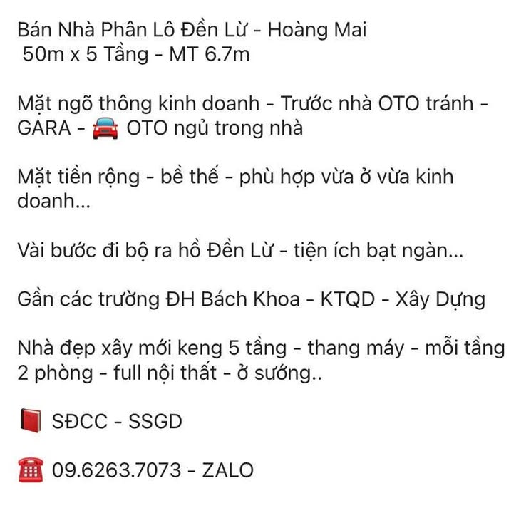 Nhà Mặt Tiền 6.7m Hoàng Mai 335m² 5 Tầng - Sổ Đỏ Chính Chủ