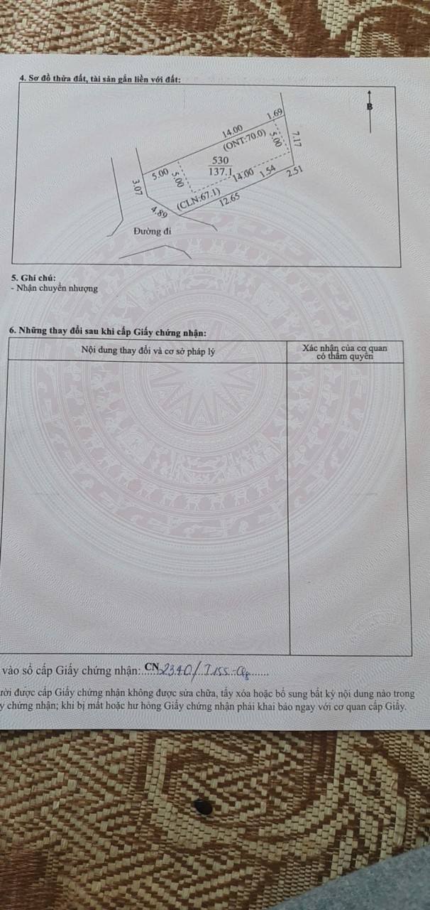 Đất nền mặt tiền 140m² - Hiệp Hòa, Bắc Giang - Giá 1.8 tỷ, 2 mặt tiền ô tô