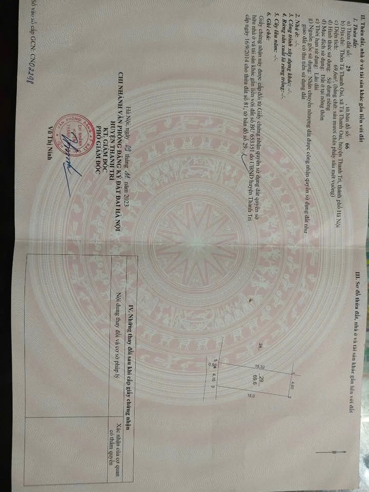 Nhà Chính Chủ Bán Gấp Ngõ 30 Tả Thanh Oai, 69.6m², 9.4 Tỷ