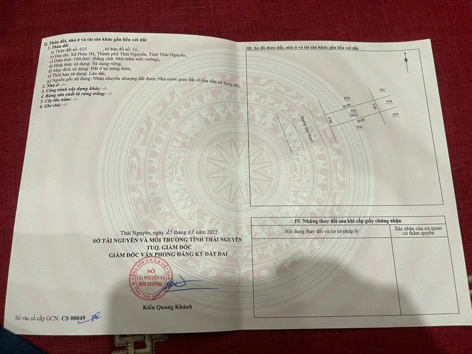 Đất Nền Phường Thịnh Đán, TP. Thái Nguyên - Sẵn Sổ Đỏ, Diện Tích 100m²