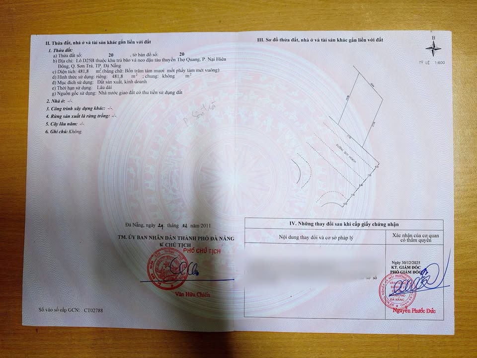 Đất nền mặt tiền Chu Huy Mân, Sơn Trà 481m² - Tiềm năng tăng giá vượt trội!