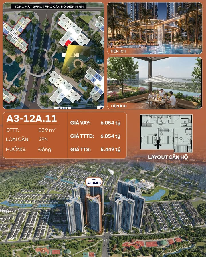 Căn hộ 2PN Tòa Alumi 3, Cầu Giấy - 83m² Sẵn Sàng Đón Nắng Mai