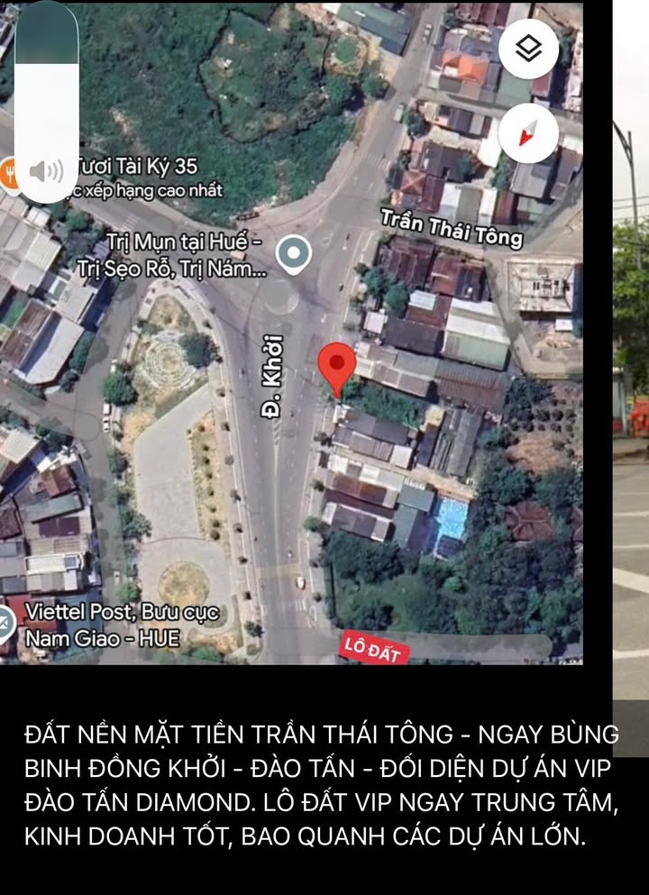 Đất nền mặt tiền Trần Thái Tông, Huế - 116m² - Đối diện Đào Tấn Diamond