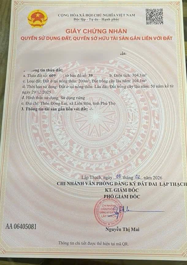 Đất nền Lãng Công, Sông Lô 304m² - Pháp lý rõ ràng, 2 mặt tiền!