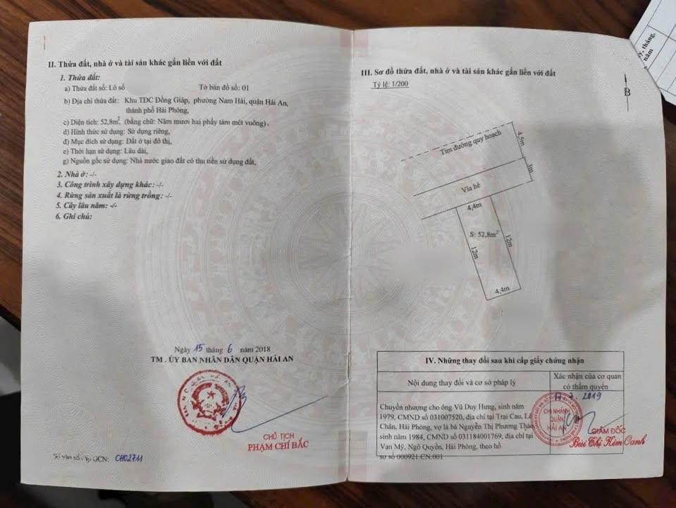Lô Đất Vĩnh Niệm, Lê Chân 52.8m² chỉ 3.96 tỷ - Sổ đỏ chính chủ