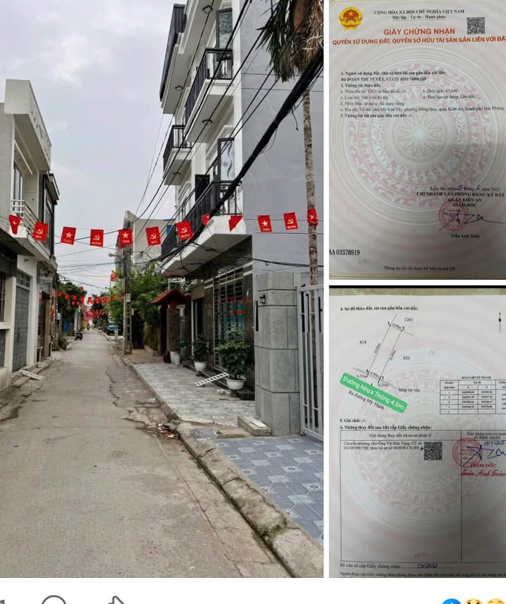 Đất nền Mỹ Thịnh, Kiến An, Hải Phòng - 68m² - Sổ đỏ sẵn sàng - Giá 3.25 tỷ