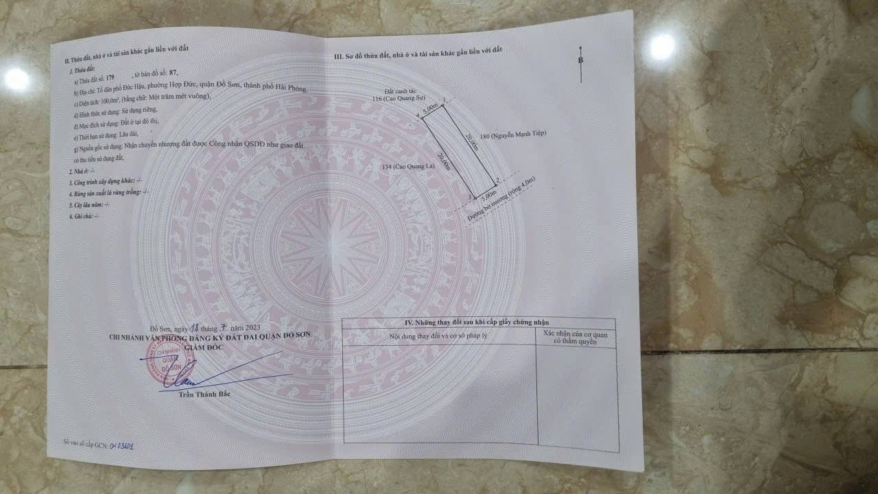 Đất nền mặt tiền Hợp Đức - Đồ Sơn 100m² - Vị trí kinh doanh đắc địa