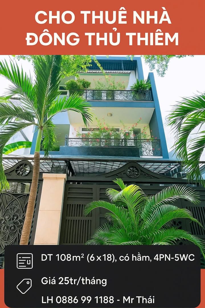 Nhà 108m² KDC Đông Thiêm, Thủ Đức - Giá 25 Triệu/Tháng, Sẵn Ở Ngay