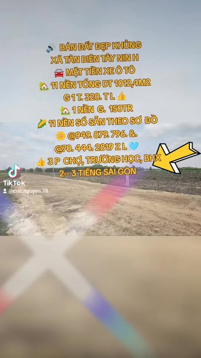 Đất Nền Mặt Tiền Tân Bình, Tây Ninh - 11 Nền Sổ Sẵn, Giá Đầu Tư Chỉ Từ 150 Triệu/Nền