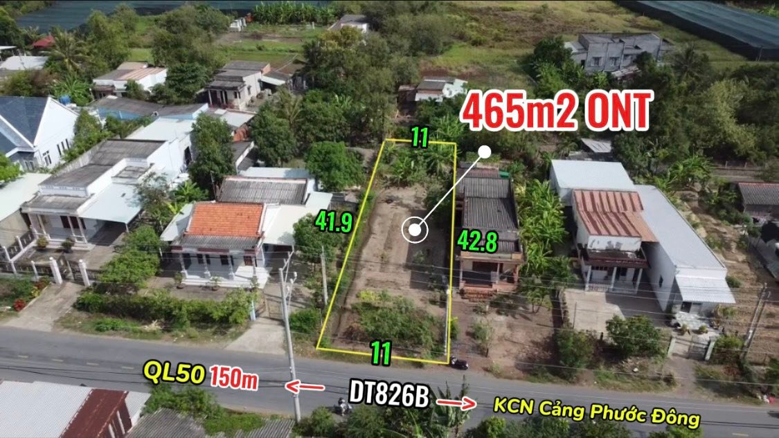 Đất nền Cần Đước 465m² mặt tiền DT826B - Sổ đỏ chính chủ!
