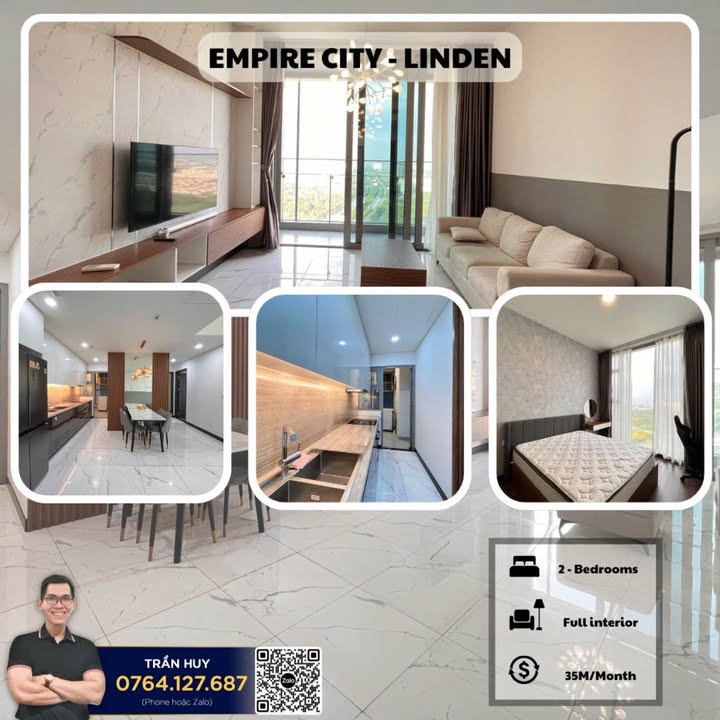 Căn hộ Empire City Linden 93m² 35 triệu - View đẹp