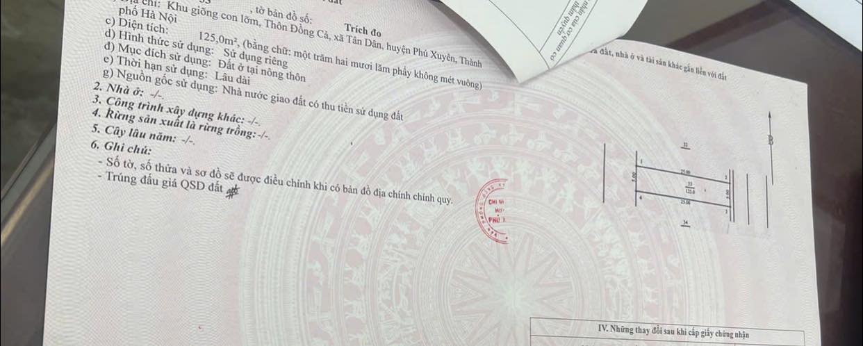 Đất Nền Phú Xuyên 125m² - Tiềm Năng Tăng Giá Vượt Trội!