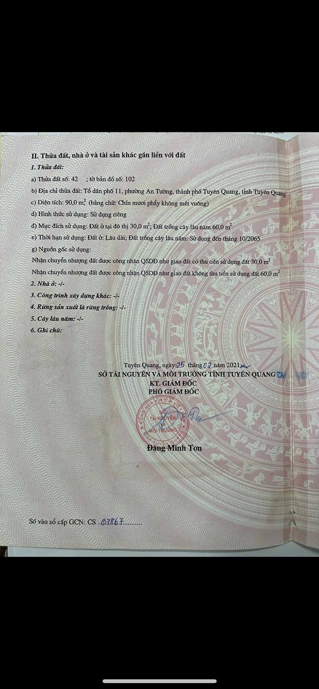 Đất nền An Tường, Tuyên Quang 90m² - Sổ đỏ chính chủ, giá 600 triệu