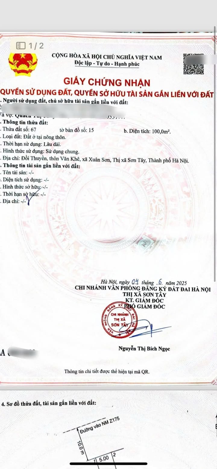 Đất Nền Sơn Tây 100m² - Ngay Cổng Glory, Sổ Đỏ Rõ Ràng, Giá Đầu Tư